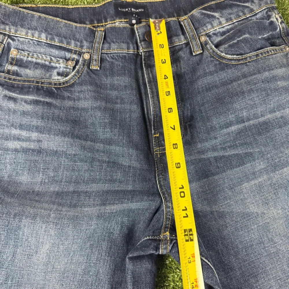 Lucky Brand Mens Straight Leg Blue Denim Jeans Medium Wash Distressed Size 32‎